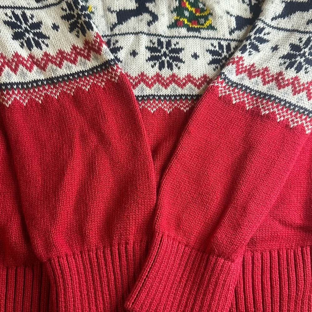The Children's Place Festive Red and Navy‎ Sweater